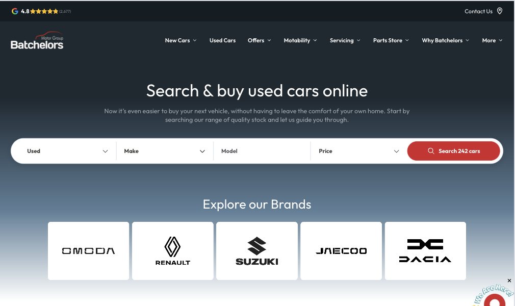Batchelors Motor Group website