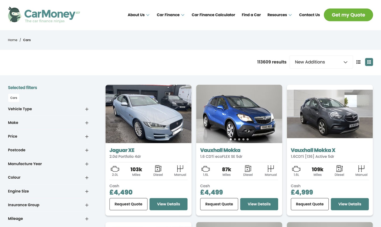 CarMoney website