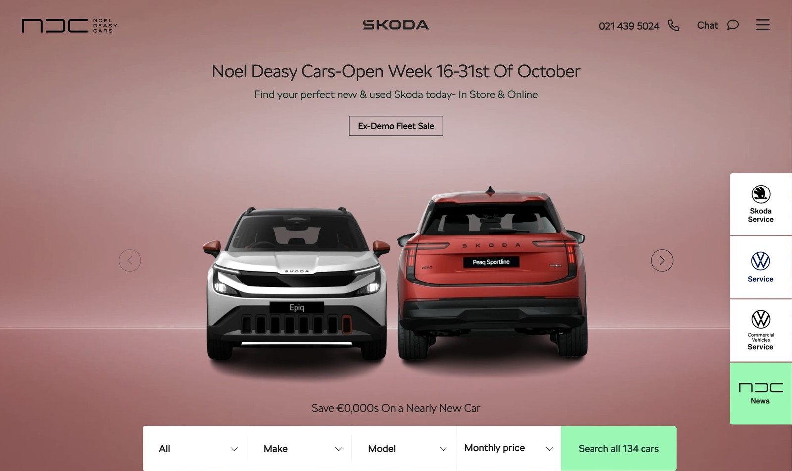 Noel Deasy Cars website